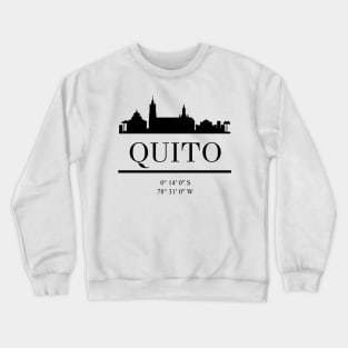 QUITO ECUADOR BLACK SILHOUETTE SKYLINE ART Crewneck Sweatshirt